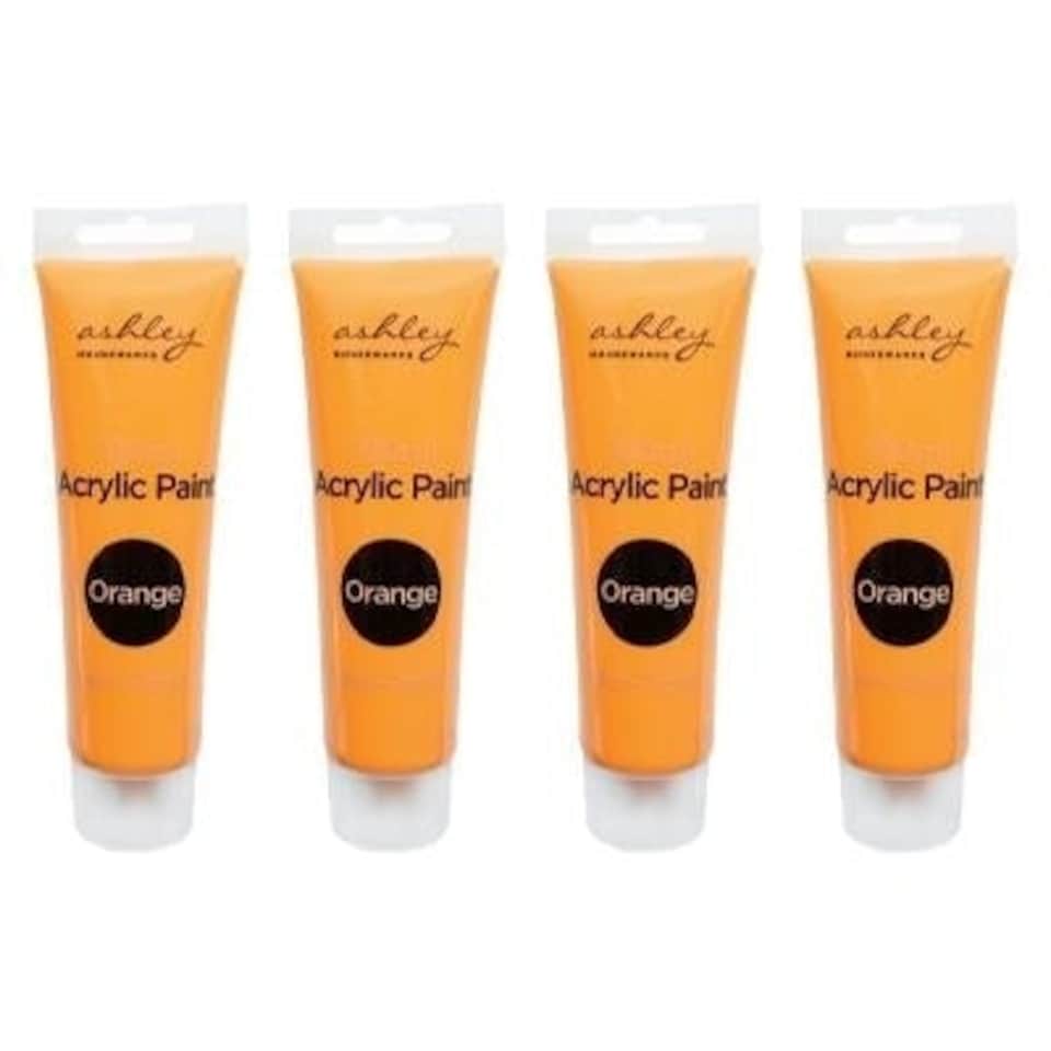 Ashley Acrylic Paints - 100ml - Orange - Pack of 4