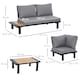 image 7 of Outsunny 4 PCS Garden Furniture Conversation Set w/ Loveseat Table, Grey