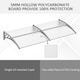 image 4 of Outsunny Door Canopy Awning Outdoor Window Rain Shelter for Door 196 x 75cm | Clear | Clear | 1