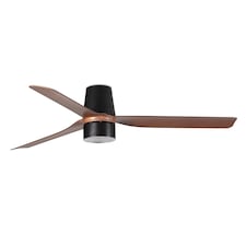 Punt Tub 132cm TEK LED Ceiling Fan Matt Black, Walnut Blades 3000K