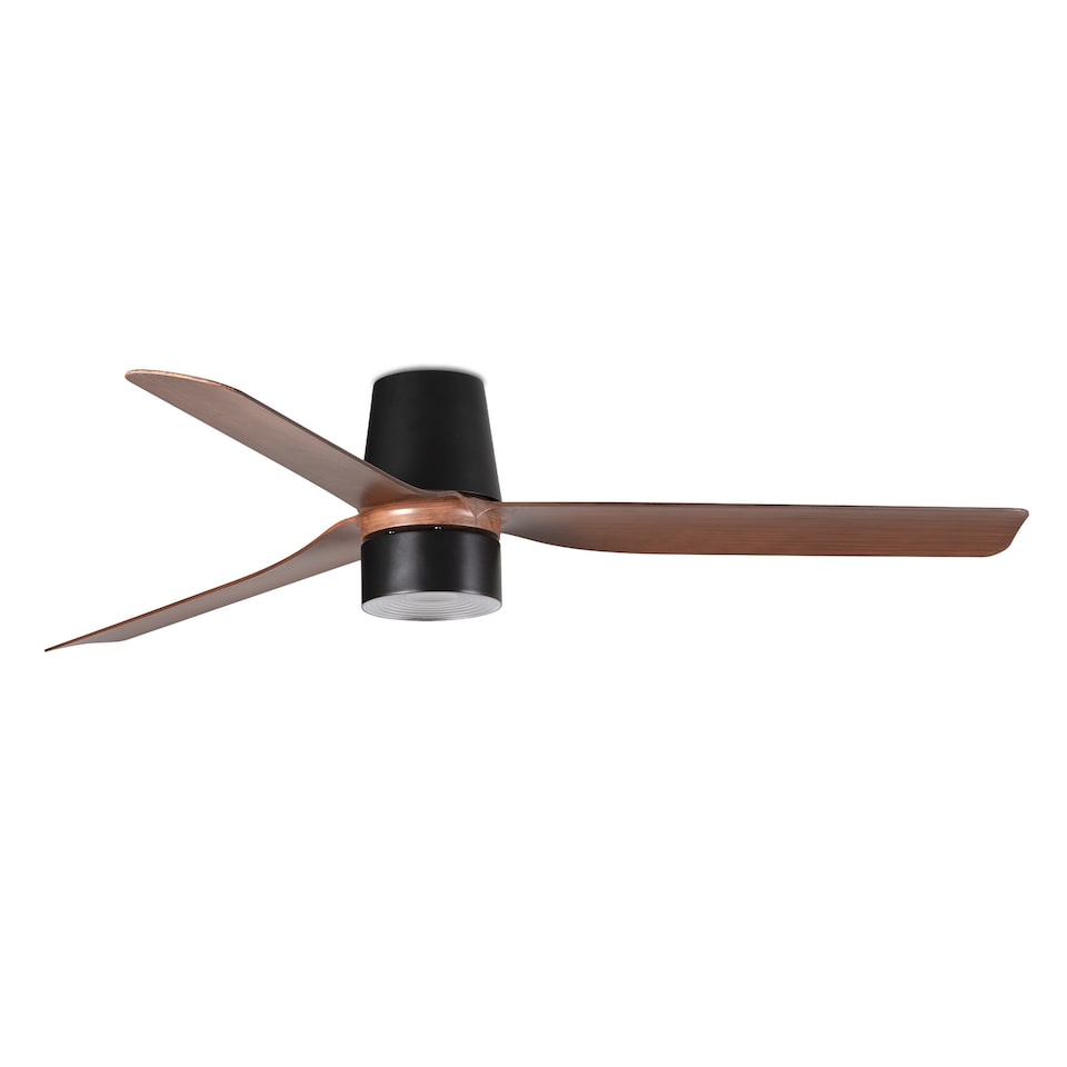 image 1 of Punt Tub 132cm TEK LED Ceiling Fan Matt Black, Walnut Blades 3000K