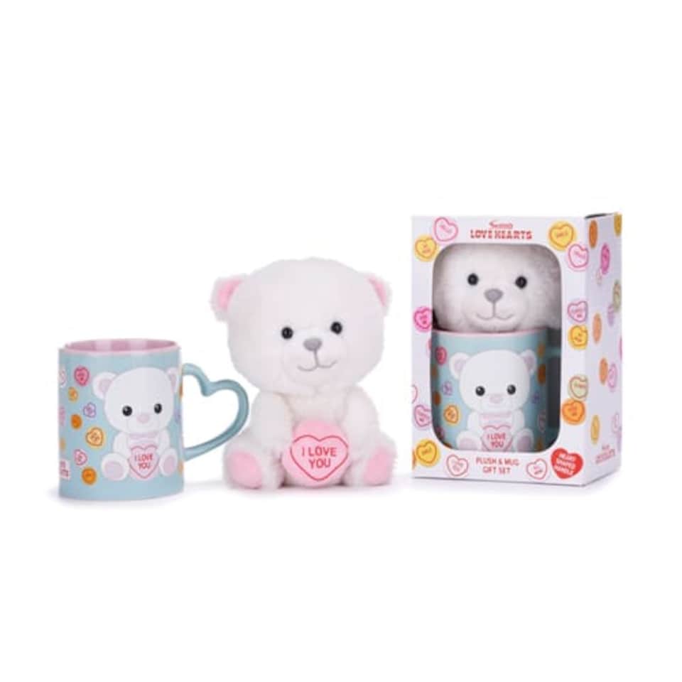 Love Hearts I Love You Bear Mug And Plush Set