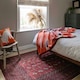 image 2 of KUKOON Distressed Red Traditional Persian Non Slip Washable Low Pile Rug 60cm x 110cm Red