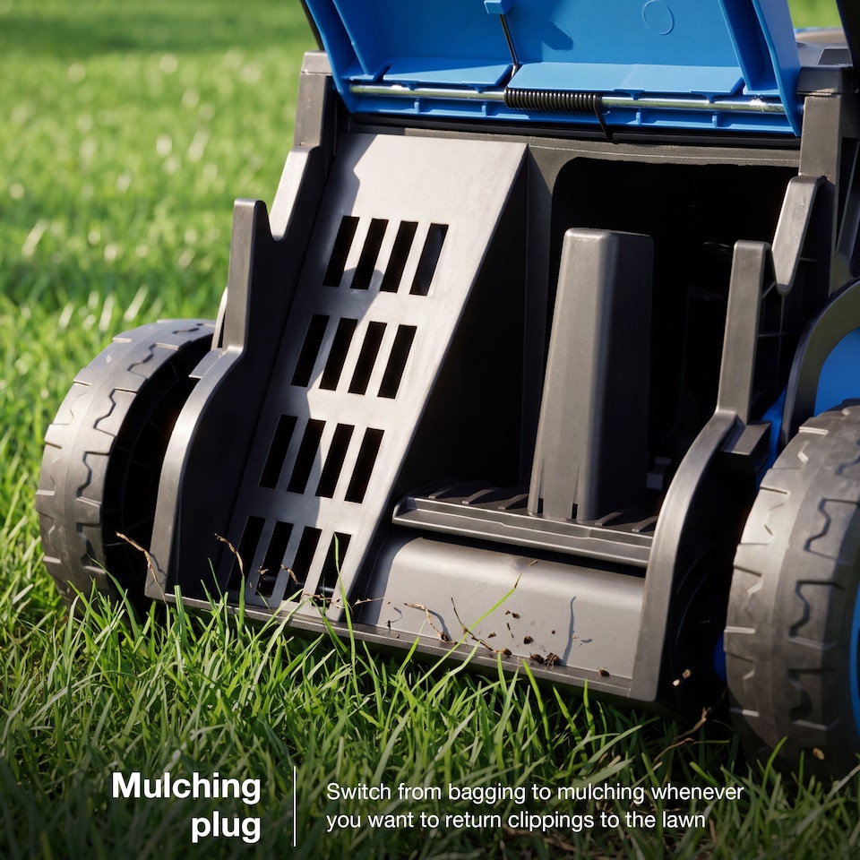 image 1 of Hyundai Cordless Lawnmower 20v 4Ah Battery Powered 33cm 32L HY20CLM33