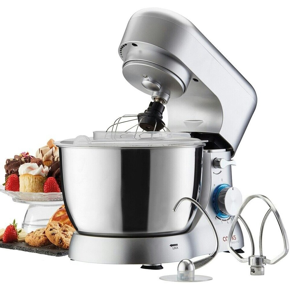 image 1 of Cooks Professional Stand Mixer | 1000W | 4.5 Litre Mixing Bowl | 8 Speed Settings | Silver