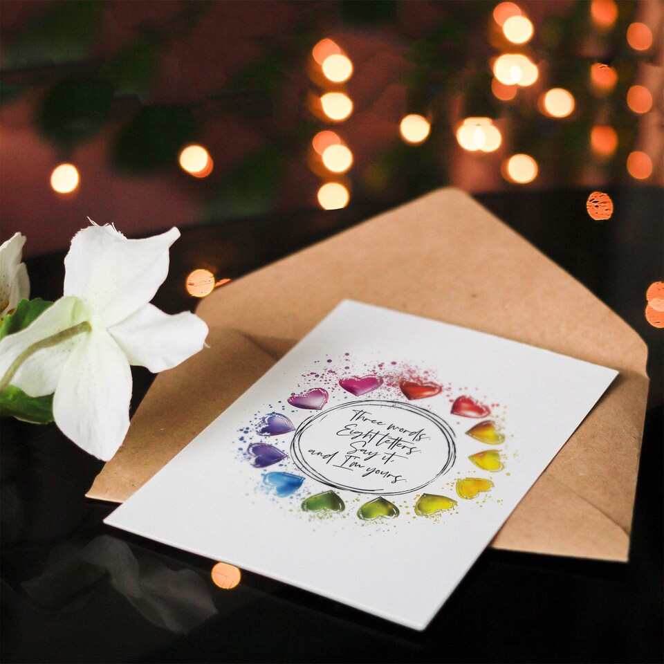 image 1 of Wedding Card Marriage Poem 3 Words 8 Letters Blair Waldorf Rainbow