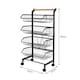 image 3 of Living and Home 4-Tier Kitchen Organizer Trolley with Removable Basket | Black | 4 Tier