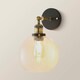 image 4 of ValueLights Sheridan Black and Gold Wall Light Fitting with a Clear Glass Globe Shade & Bulb | Chrome