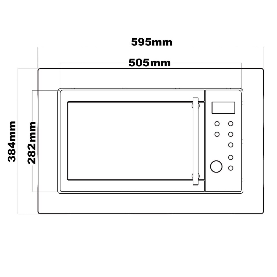 image 1 of SIA BIM25BL Black 25L Integrated Built in 900W Digital Timer Microwave Oven