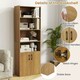 image 5 of COSTWAY 178 CM Bookcase 6-tier Modern Style Storage Natural Yellow