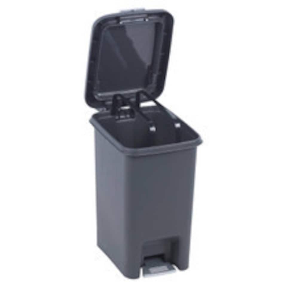 image 1 of Easy Open Plastic Kitchen Pedal Bin | Black | 15L | 1