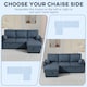 image 4 of HOMCOM Corner Sofa Bed, L Shaped Sofa with Storage Chaise, USB Ports | Blue | Blue | 205W x 136.5D x 85H cm