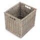 image 1 of Antique Wash Wicker Storage Basket | Grey | Grey | Not provided