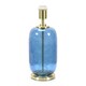 image 3 of ValueLights Leigh Navy Blue Glass and Gold Detail Table Lamp Base White