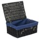 image 5 of 41cm Empty Willow Wicker Picnic Basket with Lining Black | Black | One Size