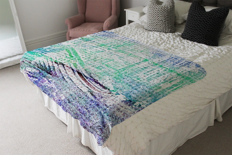 image 1 of Washed Up Blue Blanket | Multi