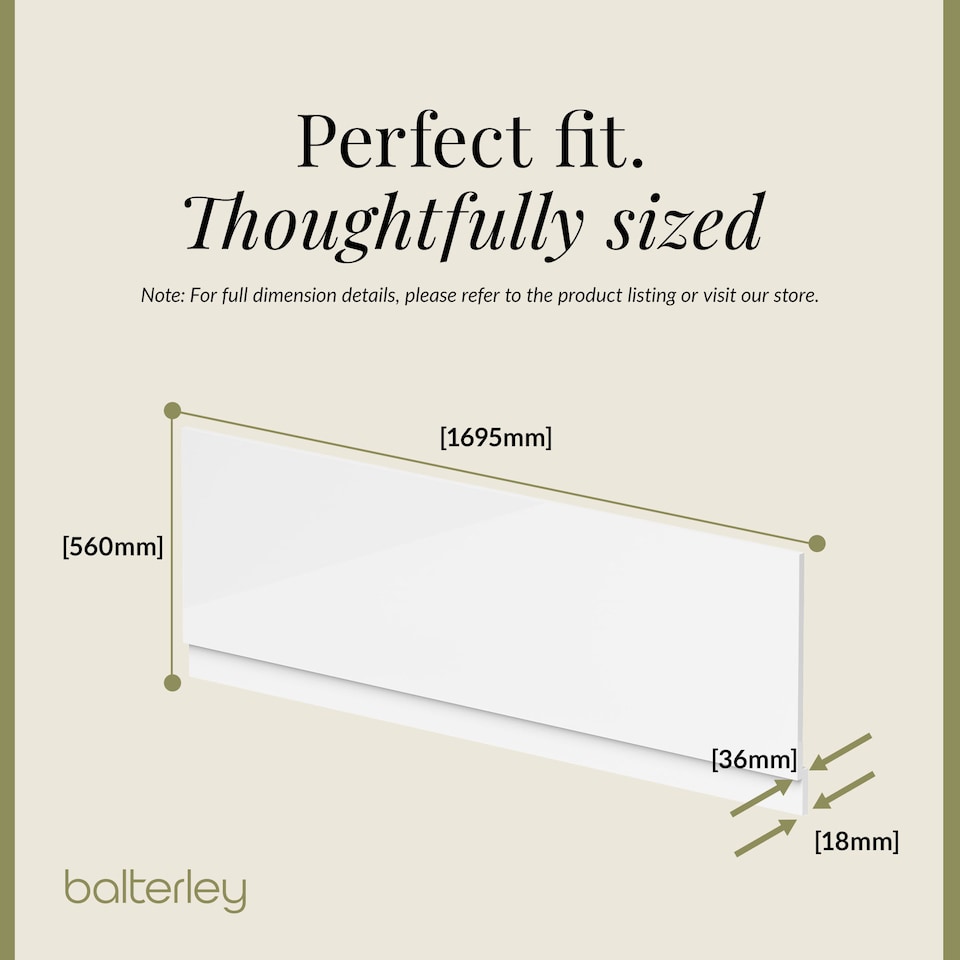 image 1 of Balterley MDF Front Bath Panel & Plinth | White | Gloss White | 1