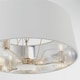 image 4 of Harvey Multi Arm Cylindrical Pendant Light Bright Nickel Plate, Vintage White Fabric
