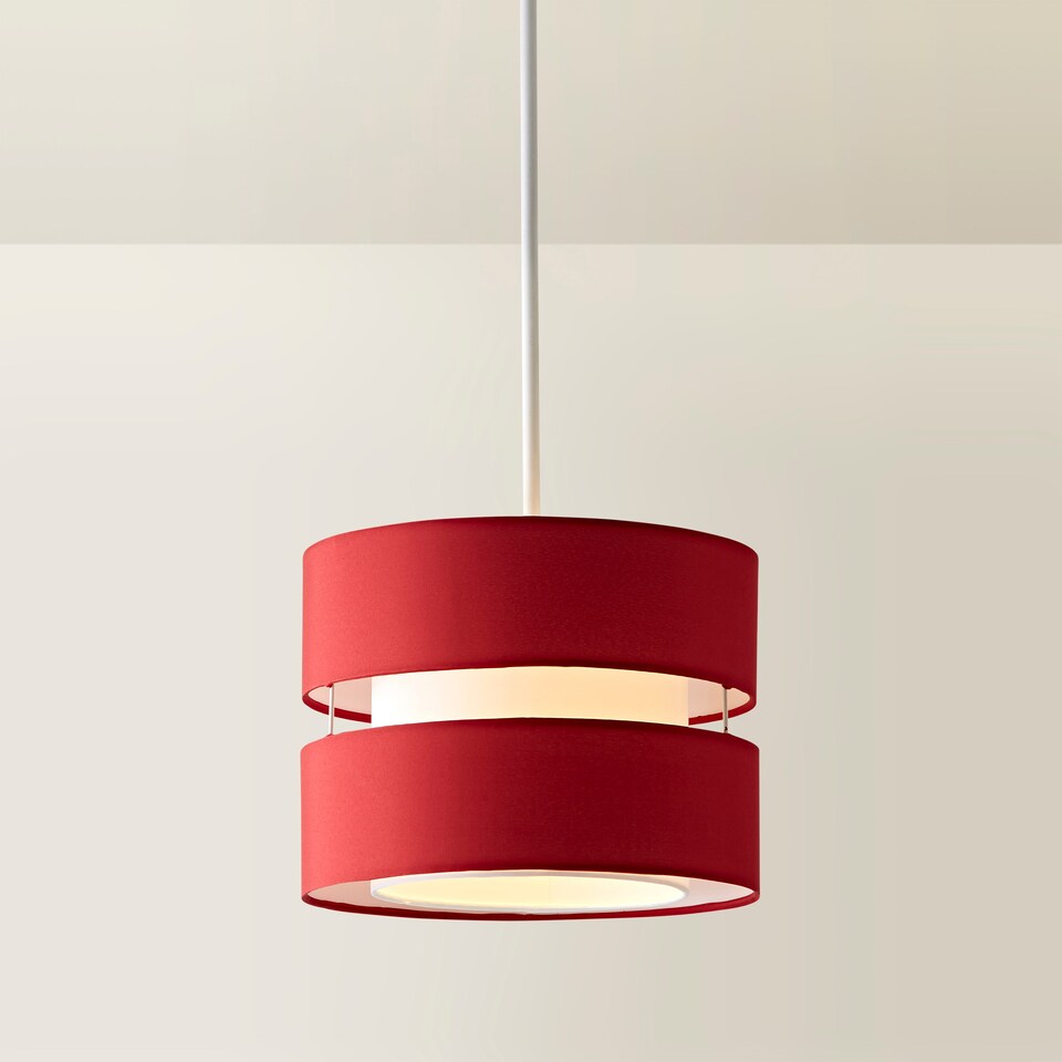 image 1 of ValueLights Sophia Small Red 2 Tier Ceiling Light Shade & Bulb | Red