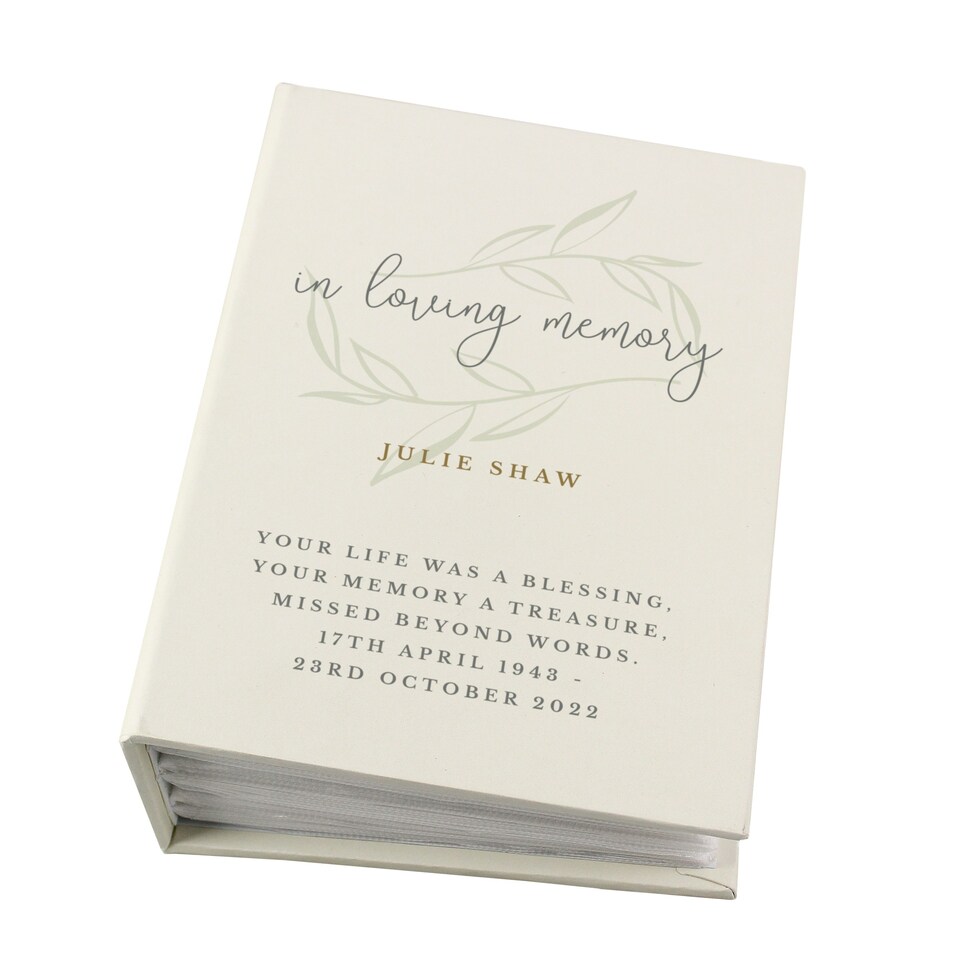 image 1 of Personalised In Loving Memory 6x4 Photo Album with Sleeves Cream