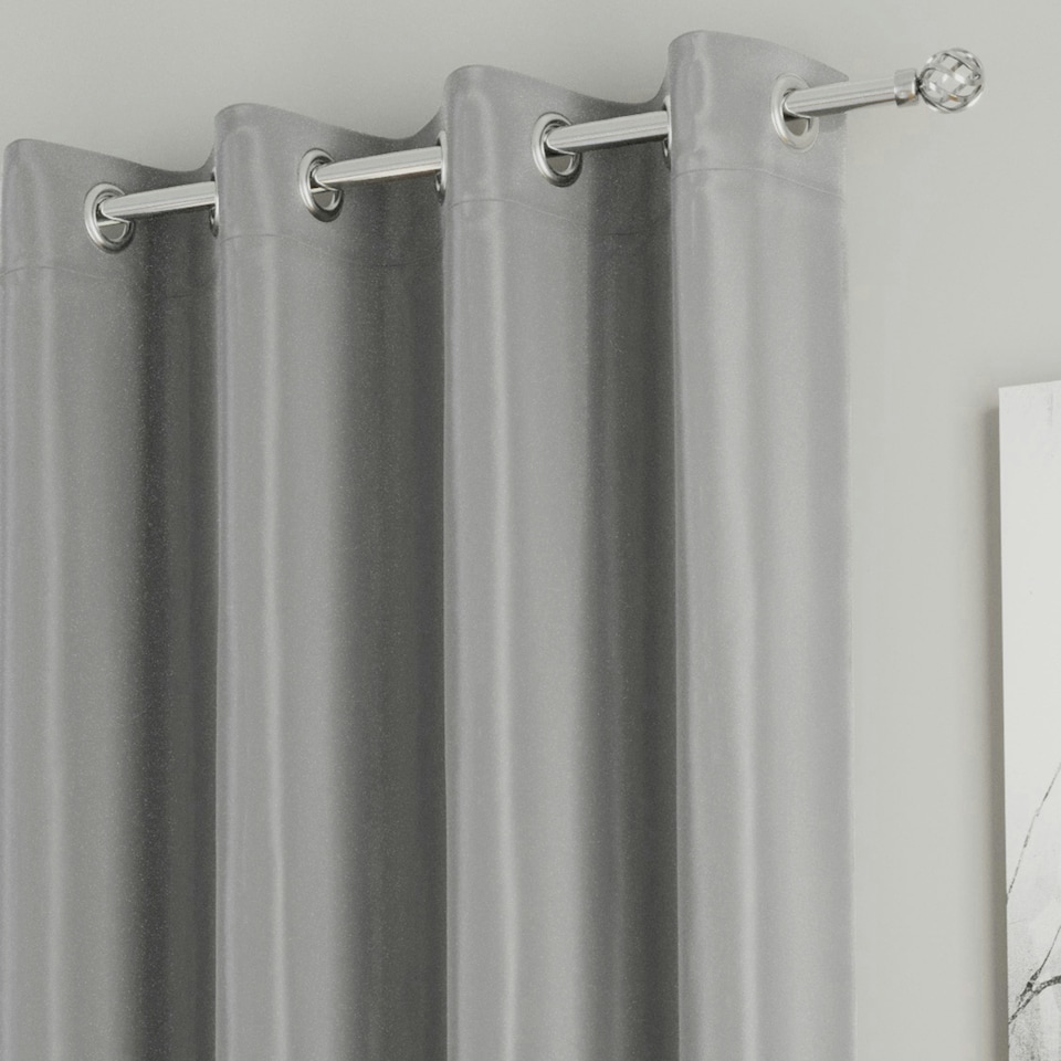 image 1 of Supersoft Grey Curtains 66 x 54 inch (168 x 137 cm) Room Darkening Eyelet Thermal Noise Reducing Curtains for Bedroom and Living Room