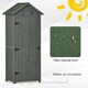 image 4 of Outsunny Wooden Garden Storage Shed Tool Storage Box, Cabinet Grey