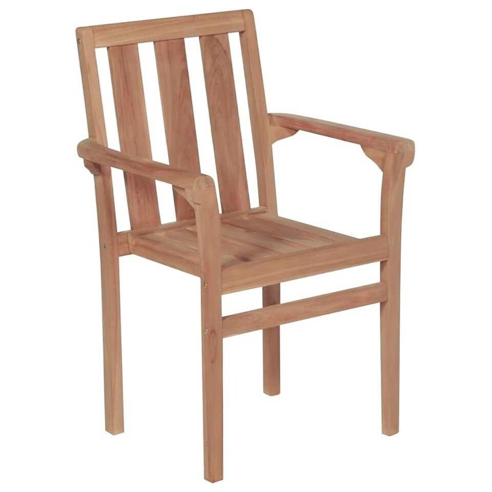 Stackable Garden Chairs 4 pcs Solid Teak Wood Tesco Groceries