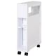 image 9 of HOMCOM 72x16cm Narrow Bathroom Storage Unit w  2 Drawers Open Top 4 Wheels Slimline Modern Rolling Home Organisation | White | White