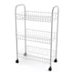 image 3 of 3 Tier Fruit Trolly Basket Rack Kitchen Storage Vegetable Cart Wheels Roller DIY - White