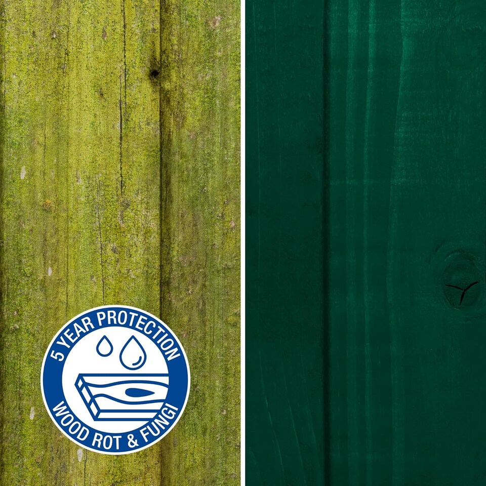 image 1 of Roxil Wood Stain Preserver (1L Spray Fir Green) - 5 Year Protection Indoor & Outdoor No VOCs, Fast-Drying.