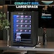 image 7 of Freestanding Wine Cooler Fridge with Glass Door, 20 Bottle, LED Light Black