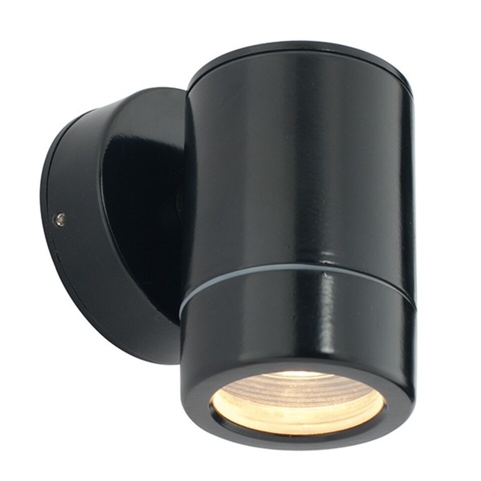 Odyssey Outdoor Wall IP65 7W Satin Black Paint & Clear Glass 1 Light Dimmable IP65 - GU10
