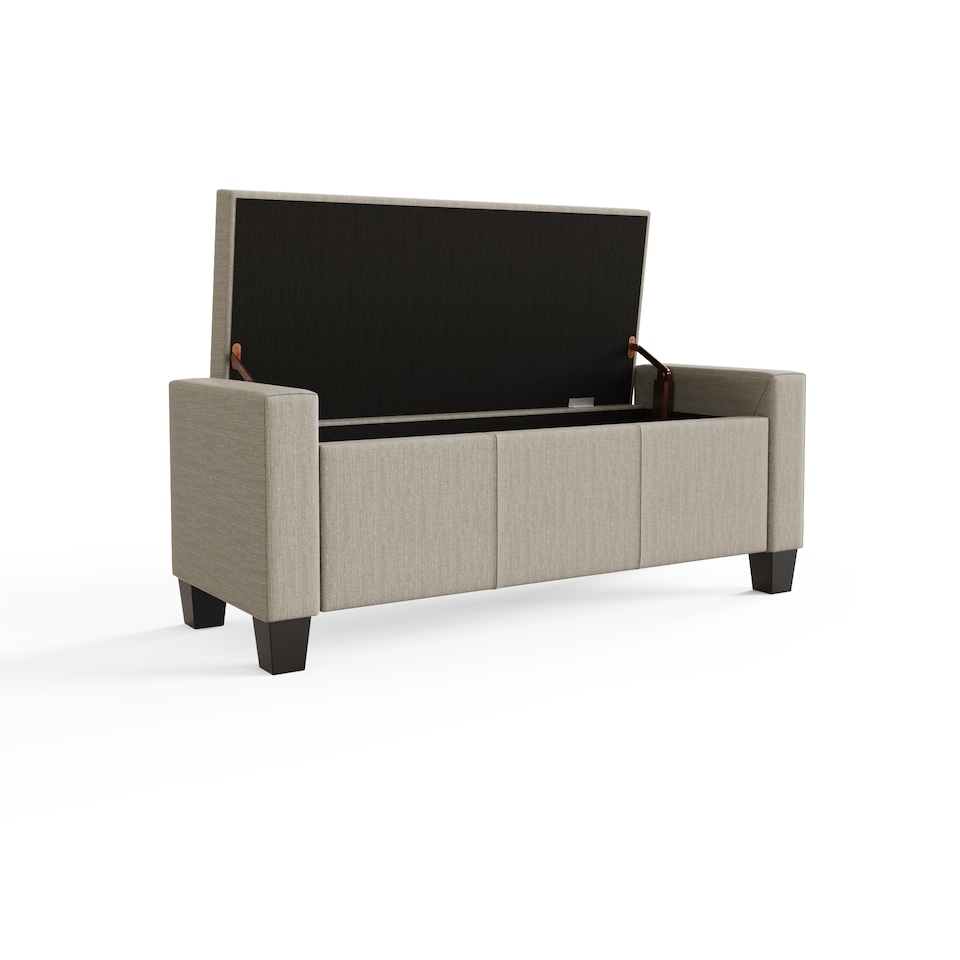 image 1 of Verona Ottoman Storage Bench | Cream | Natural