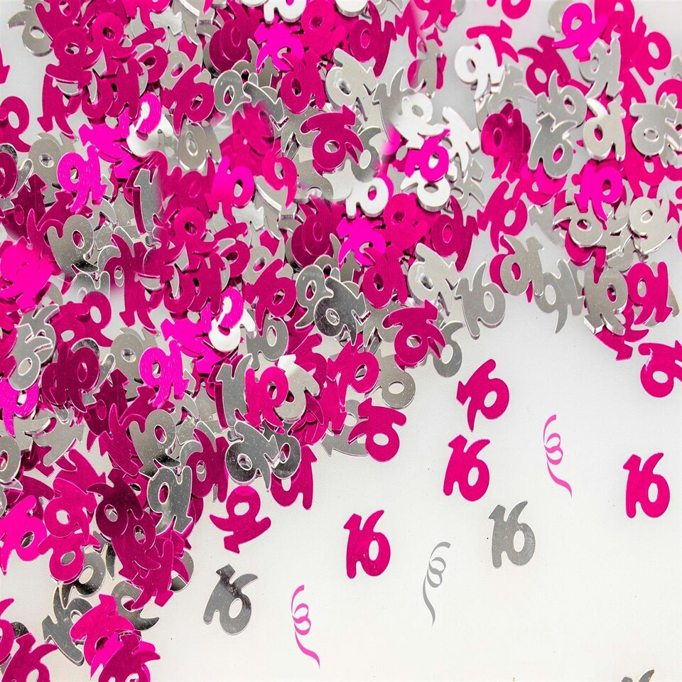 image 1 of 2x 14g 16th Pink Happy Birthday Confetti