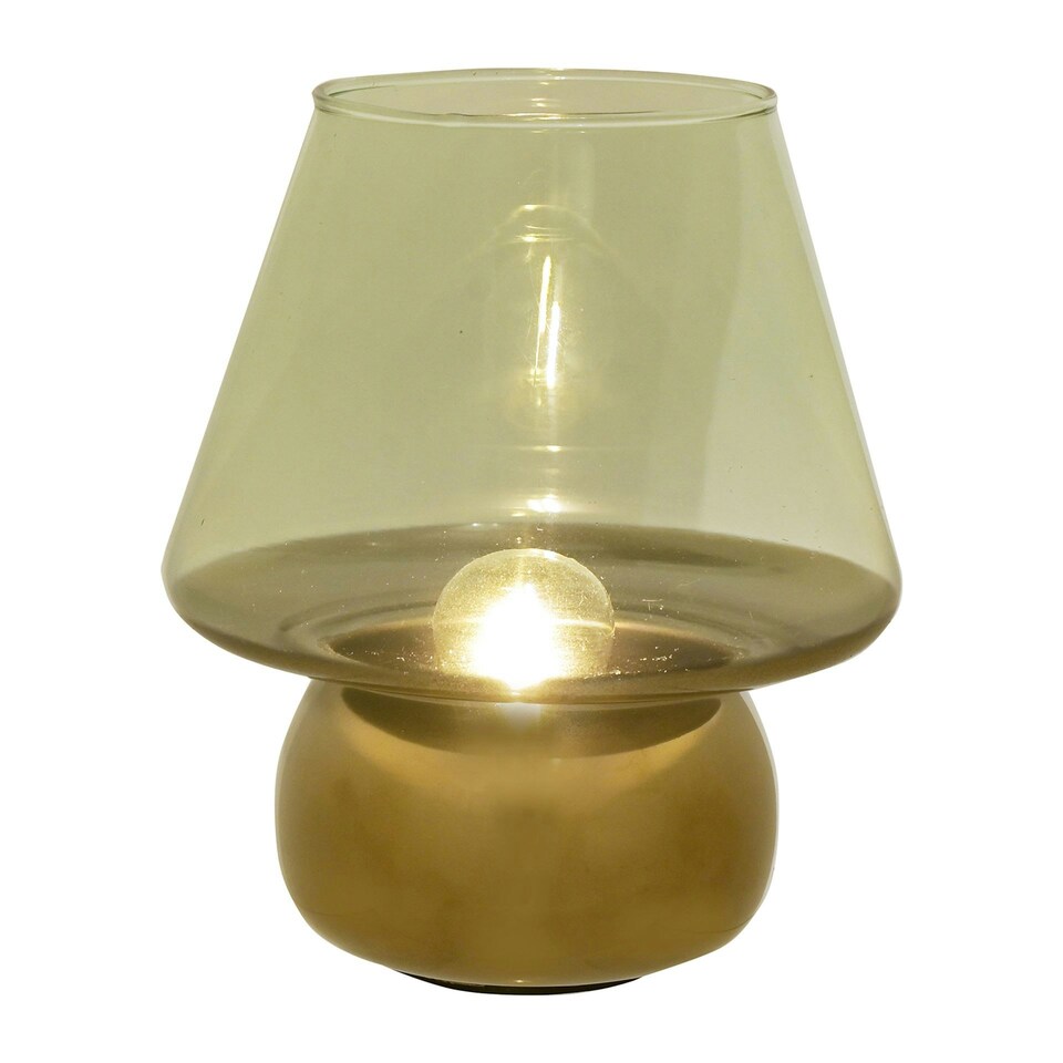 image 1 of Hestia Green & Gold LED Lamp | Green | Gold