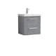 image 1 of Wall Hung 2 Drawers Vanity Unit - Mid-Edge Basin 500mm, Satin Grey | Grey | Satin Grey | 390 x 510 x 540mm