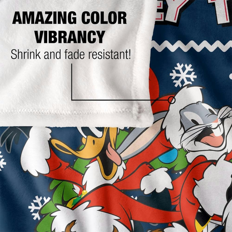 image 1 of Looney Tunes Group Shot Christmas Blanket - Multicoloured - One Size