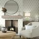 image 3 of Posy Wallpaper in Blue and Sage on Cream Multi