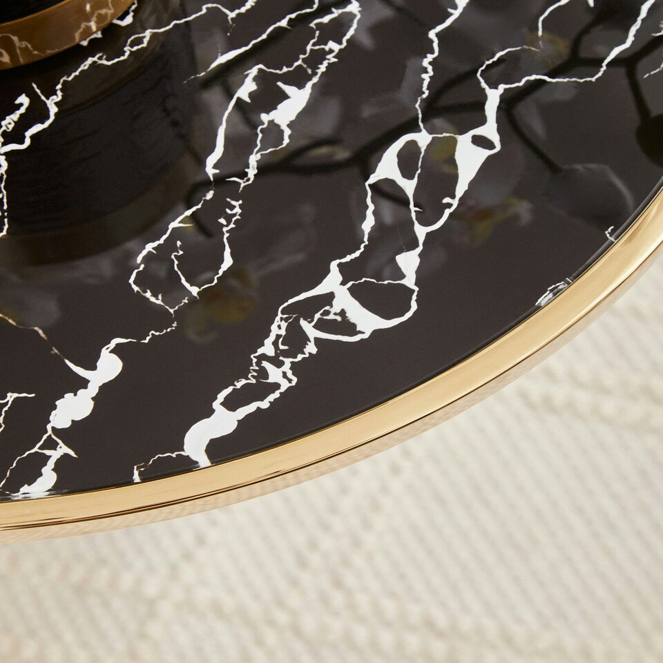 image 1 of Interiors by Premier Oria Warm Metallic End Table Black