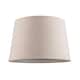 image 1 of Contemporary Light Taupe Linen Fabric Drum Lampshade with Cotton Inner Cream