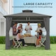 image 3 of Outsunny 3 x 3 m Garden Gazebo, Double Roof Metal Gazebo with Removable Sidewalls and Church Windows, Outdoor Canopy Shelter, Dark Grey