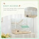 image 5 of PawHut Hamster Cage, Gerbil Cage w/ Deep Bottom, Wooden Ramp, Exercise Wheel