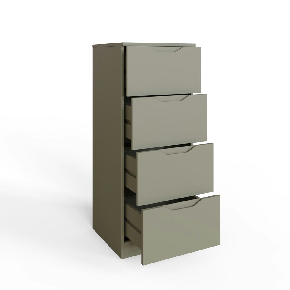 image 1 of Luno 4 Drawer Tallboy Chest Of Drawers - Ash Green