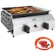 image 1 of Outsunny Gas Grill, Gas BBQ with Non-Stick Griddle for Camping, Silver Tone