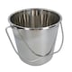 image 5 of 12L Stainless Steel Metal Bucket Pail Water Carrier Greenhouse Garden BBQ 5PK