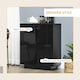 image 3 of HOMCOM High Gloss Storage Cabinet for Bedroom Living Room Dining Room Black