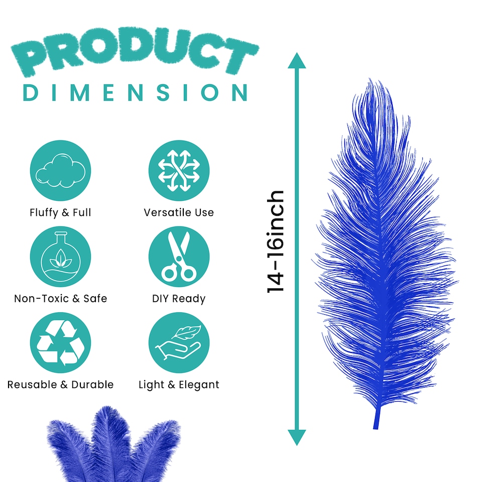 image 1 of Trimming shop 35-40cm Ostrich Feathers Plume - 5pcs