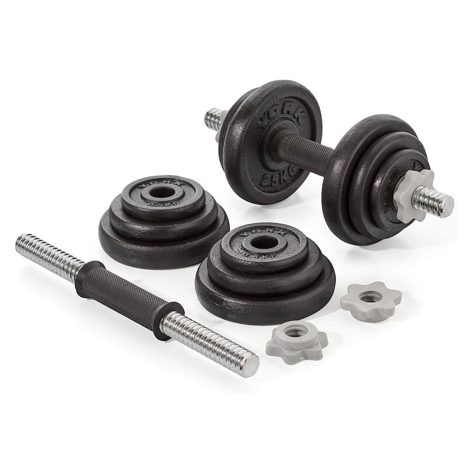 image 1 of York 20kg Cast Iron Adjustable Dumbbell Set - Black.