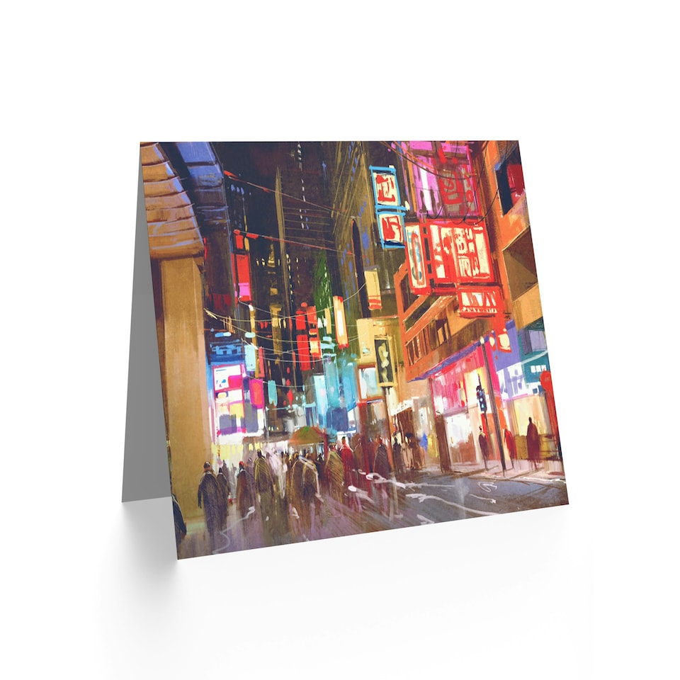 image 1 of City New York Chinatown Art Blank Just to Say Card