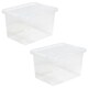 image 2 of 1 x 45L Strong Clear Multipurpose Transparent Storage Container Complete With Lid Ideal For Home & Office Use Clear